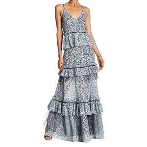 ZAC Zac Posen Brianna Sleeveless Tiered Lace Gown